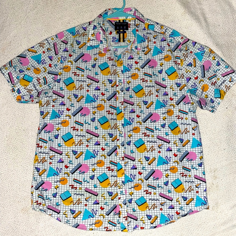 90’s themed Denim Flower button up